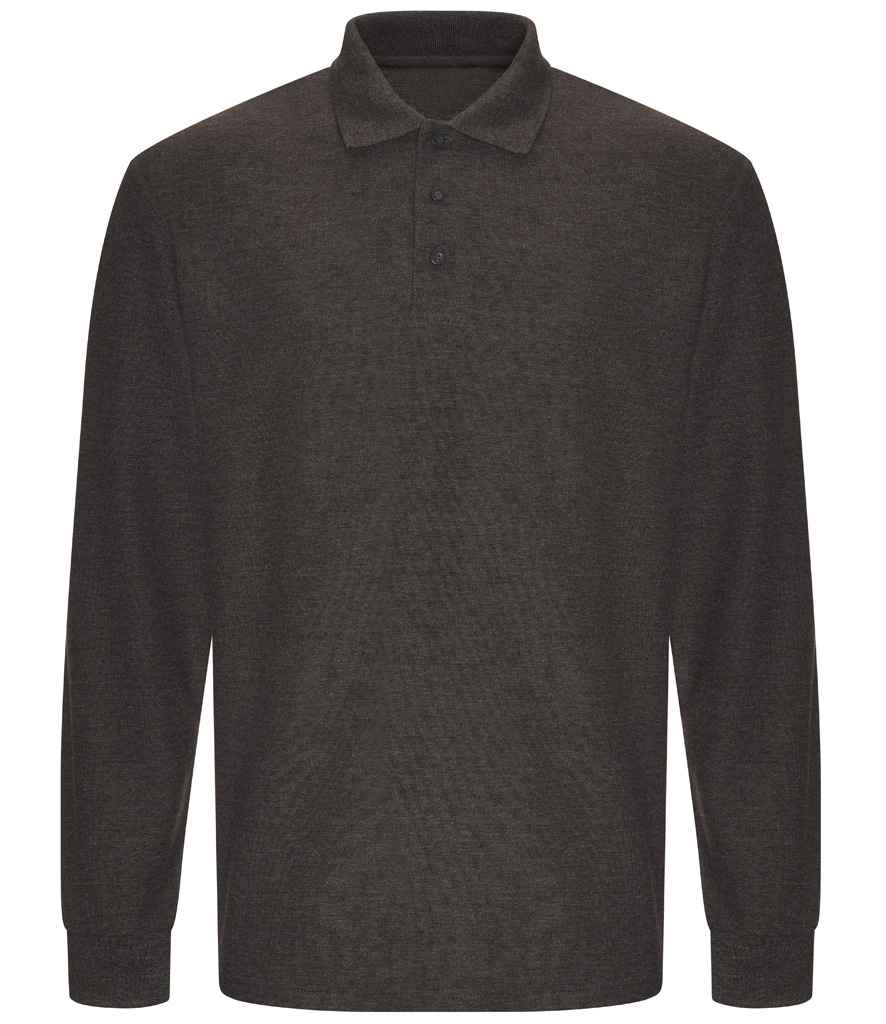 Pro RTX Pro Long Sleeve Piqué Polo Shirt - Charcoal