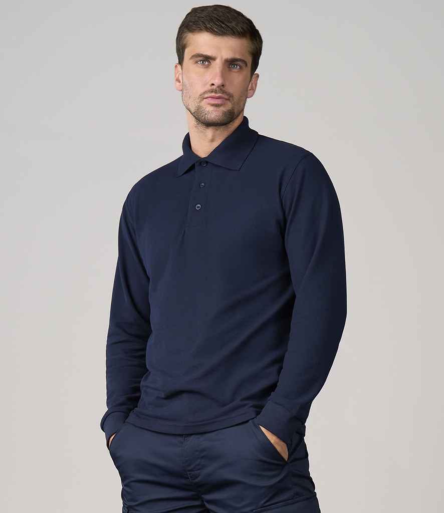 Pro RTX Pro Long Sleeve Piqué Polo Shirt - Navy