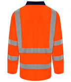 Pro RTX High Visibility Long Sleeve Polo Shirt - Orange/Navy