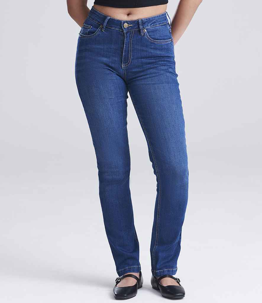 So Denim Ladies Katy Straight Jeans - Dark Blue Wash