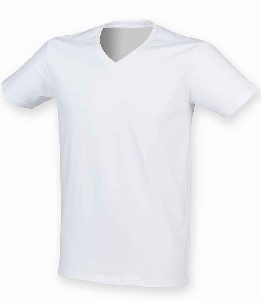 SF Clothing Feel Good Stretch V Neck T-Shirt - White