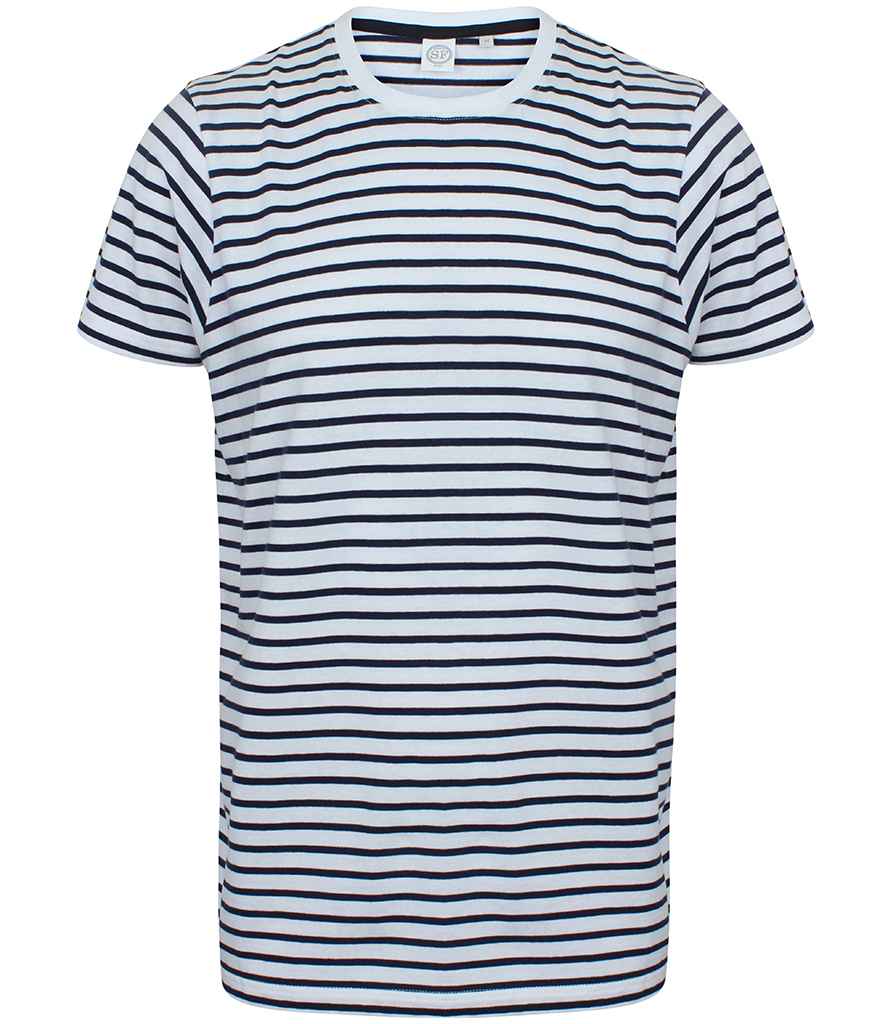 SF Clothing Unisex Striped T-Shirt - White/Oxford Navy