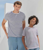 SF Clothing Unisex Striped T-Shirt - White/Oxford Navy