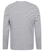 SF Clothing Unisex Long Sleeve Striped T-Shirt - White/Oxford Navy