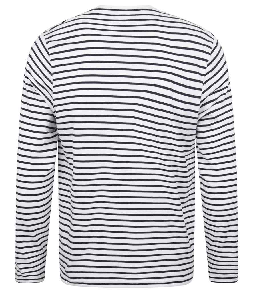 SF Clothing Unisex Long Sleeve Striped T-Shirt - White/Oxford Navy