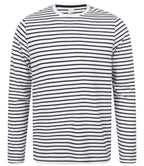 SF Clothing Unisex Long Sleeve Striped T-Shirt - White/Oxford Navy