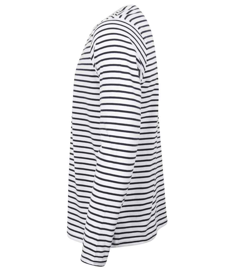 SF Clothing Unisex Long Sleeve Striped T-Shirt - White/Oxford Navy