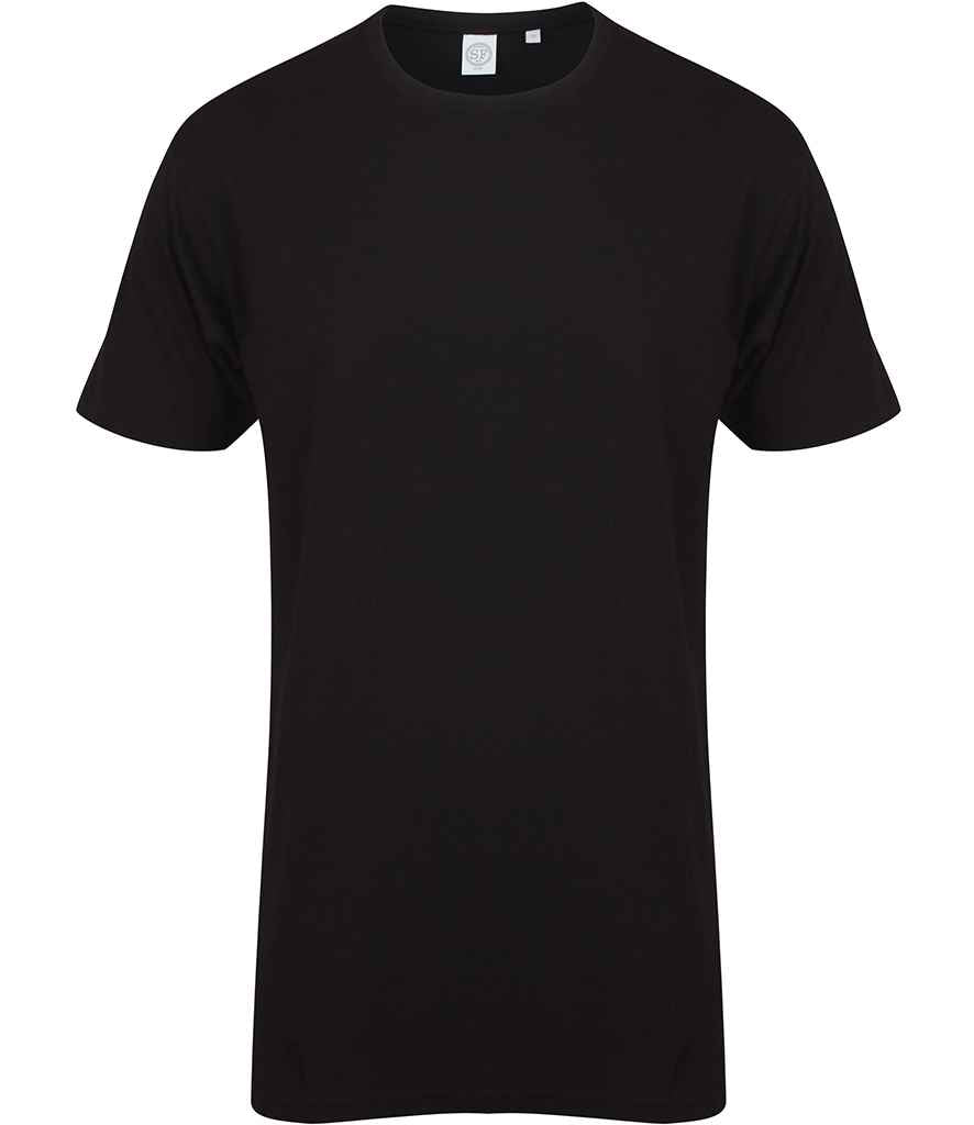 SF Clothing Longline Dipped Hem T-Shirt - Black