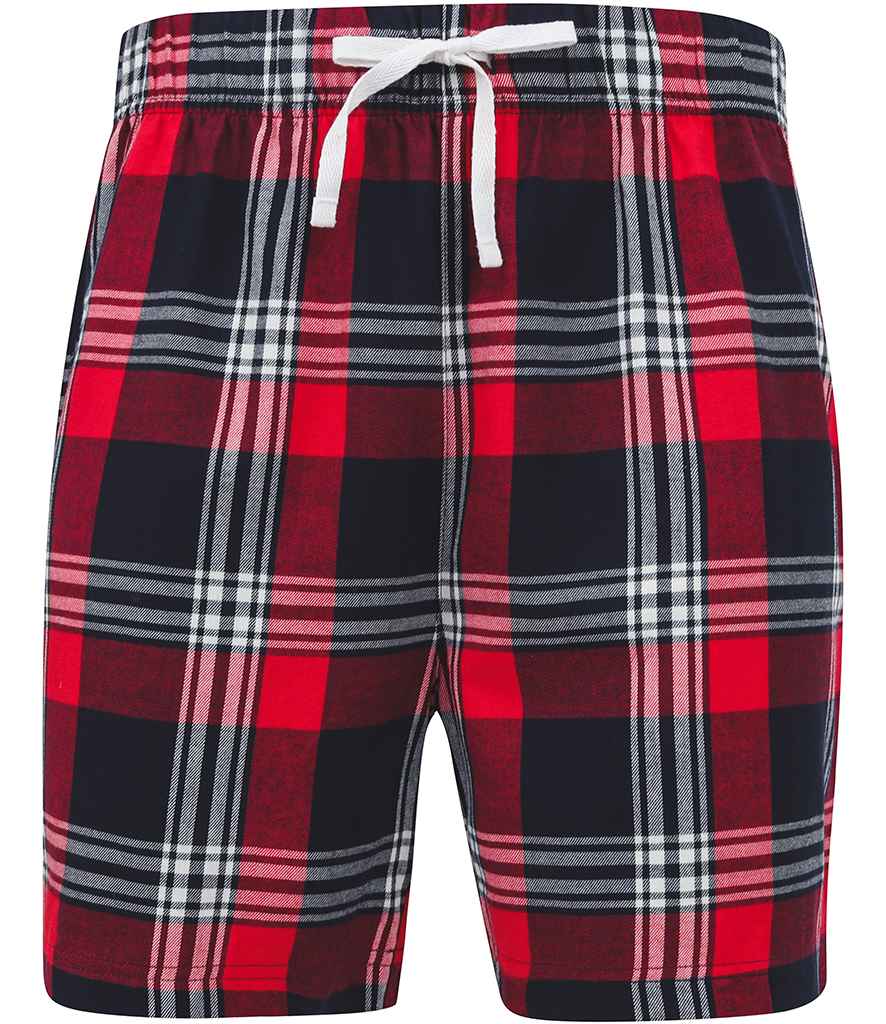 SF Clothing Tartan Lounge Shorts - Red/Navy