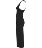 SF Clothing Ladies Racer Back Midi Dress - Black
