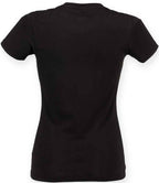 SF Clothing Ladies Feel Good Stretch V Neck T-Shirt - Black