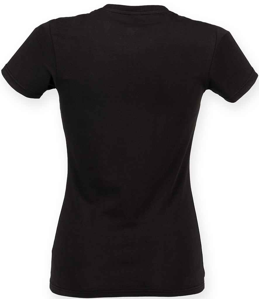 SF Clothing Ladies Feel Good Stretch V Neck T-Shirt - Black