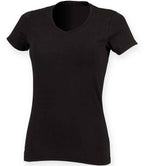SF Clothing Ladies Feel Good Stretch V Neck T-Shirt - Black