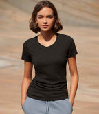 SF Clothing Ladies Feel Good Stretch V Neck T-Shirt - Black