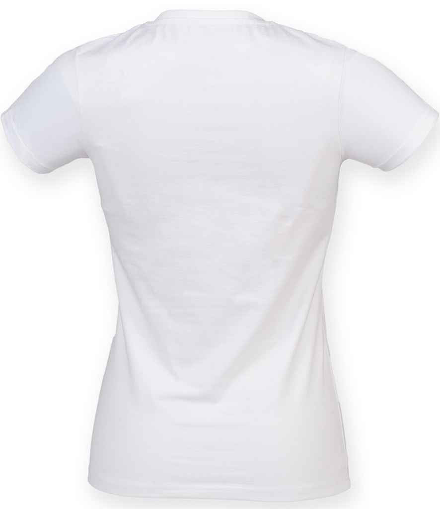 SF Clothing Ladies Feel Good Stretch V Neck T-Shirt - White