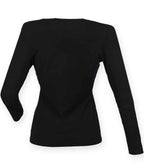 SF Clothing Ladies Feel Good Long Sleeve Stretch T-Shirt - Black