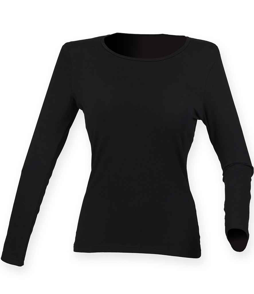 SF Clothing Ladies Feel Good Long Sleeve Stretch T-Shirt - Black