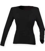 SF Clothing Ladies Feel Good Long Sleeve Stretch T-Shirt - Black