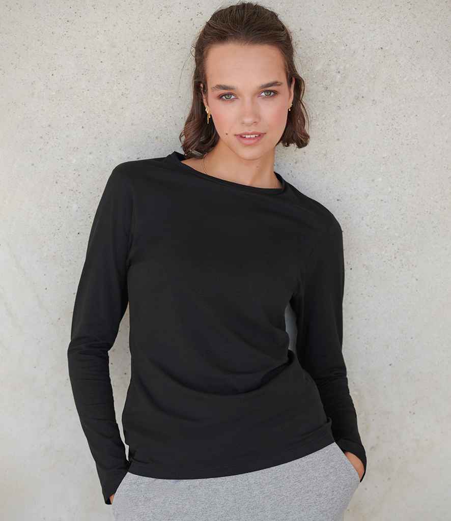 SF Clothing Ladies Feel Good Long Sleeve Stretch T-Shirt - Black