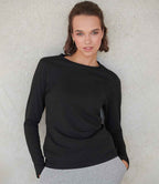 SF Clothing Ladies Feel Good Long Sleeve Stretch T-Shirt - Black