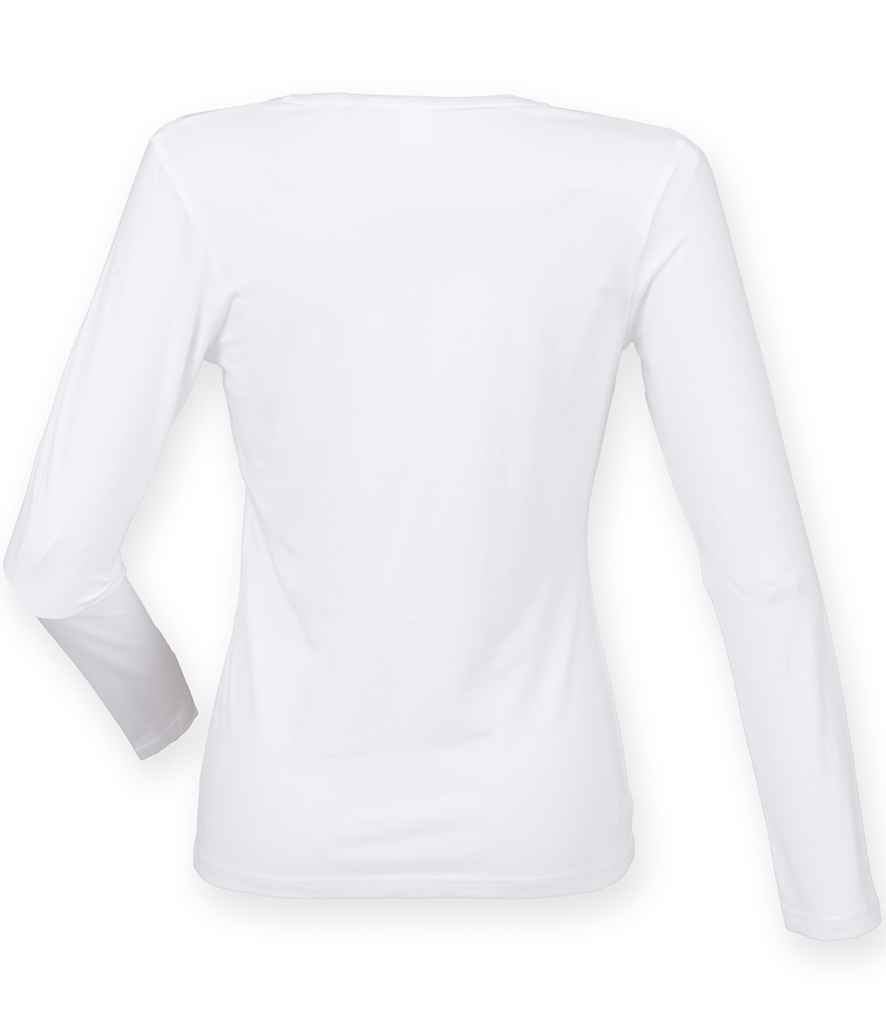 SF Clothing Ladies Feel Good Long Sleeve Stretch T-Shirt - White