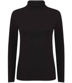 SF Clothing Ladies Feel Good Stretch Roll Neck T-Shirt - Black