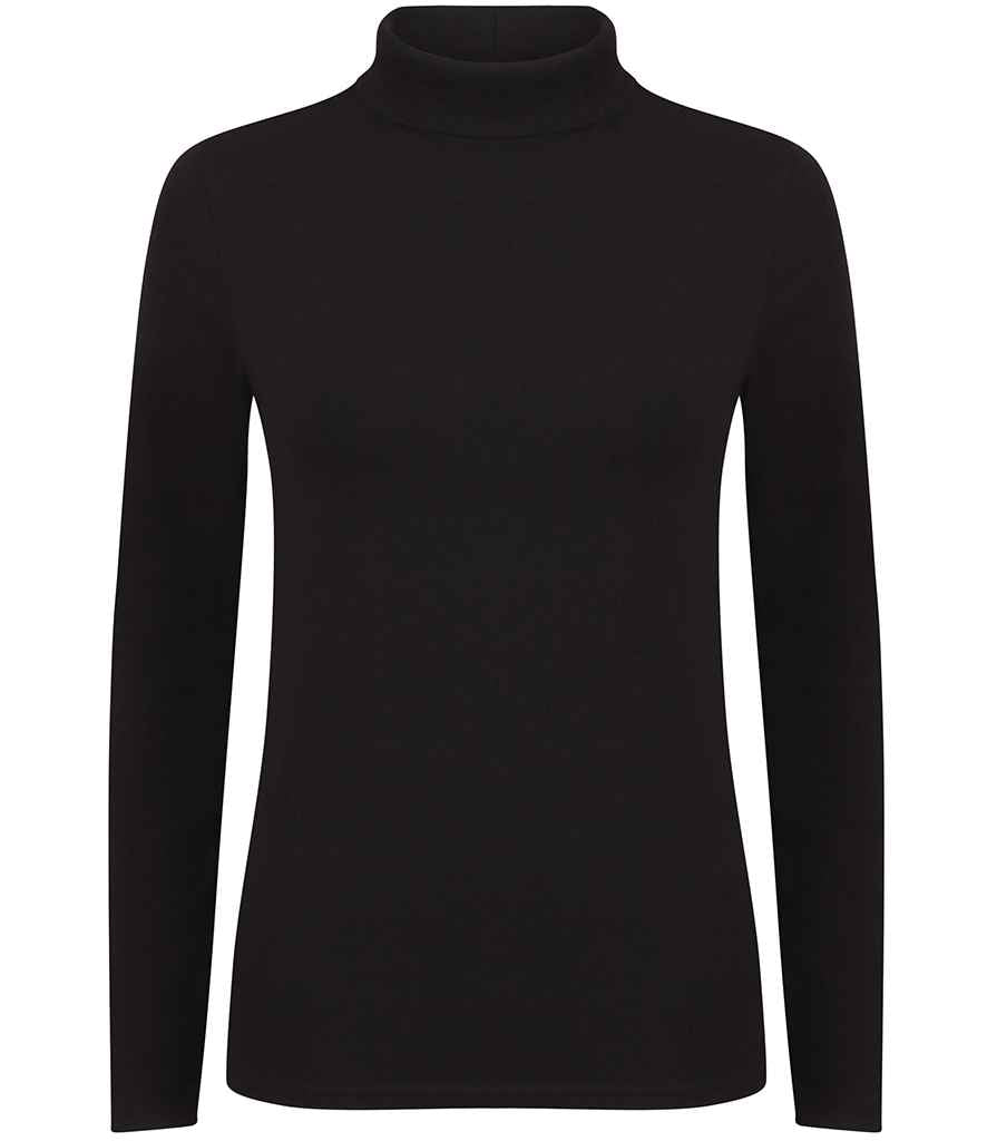 SF Clothing Ladies Feel Good Stretch Roll Neck T-Shirt - Black