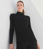 SF Clothing Ladies Feel Good Stretch Roll Neck T-Shirt - Black
