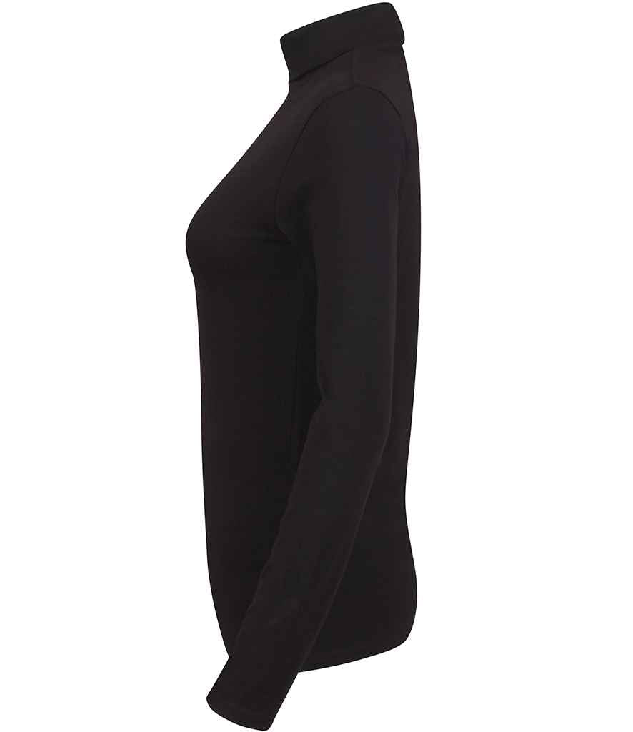SF Clothing Ladies Feel Good Stretch Roll Neck T-Shirt - Black