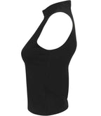 SF Clothing Ladies High Neck Crop Vest - Black