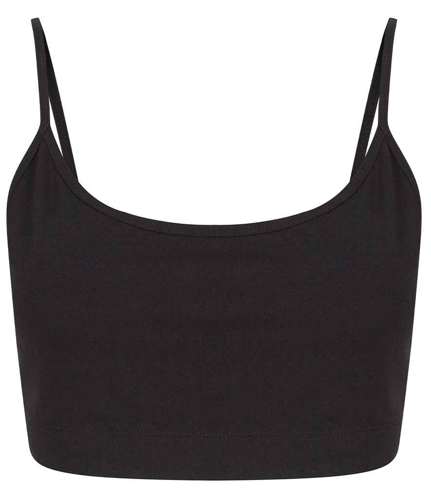 SF Clothing Ladies Sustainable Fashion Cropped Cami Vest Top - Black