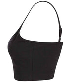 SF Clothing Ladies Sustainable Fashion Cropped Cami Vest Top - Black