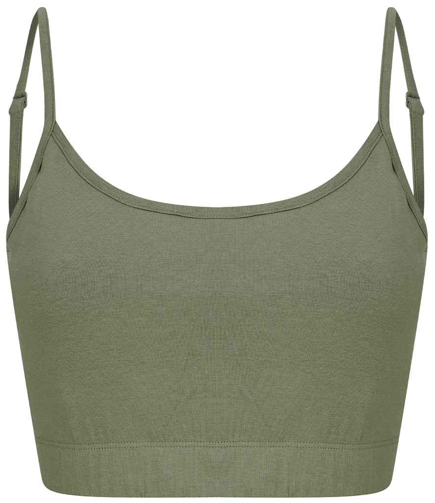 SF Clothing Ladies Sustainable Fashion Cropped Cami Vest Top - Khaki