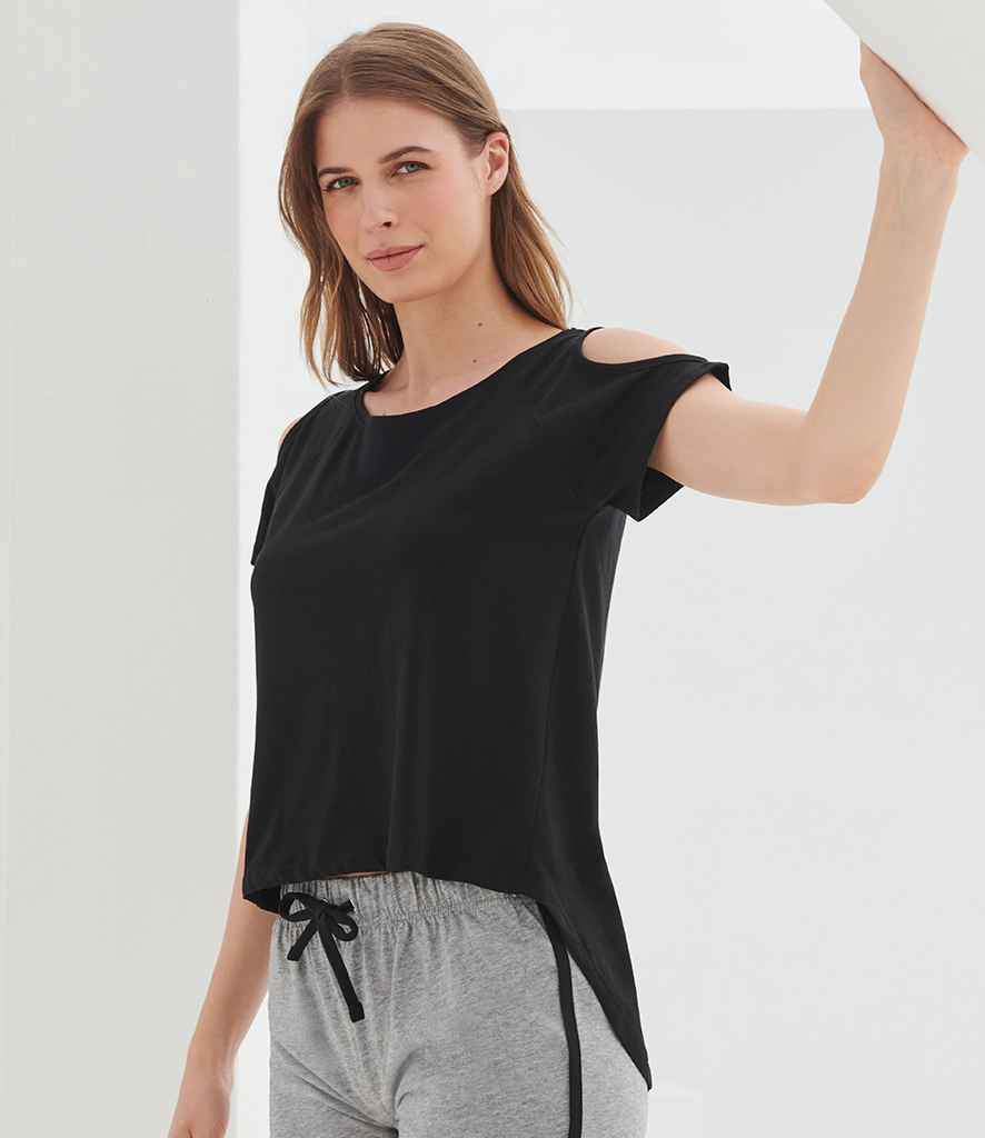 SF Clothing Ladies Drop Tail T-Shirt - Black