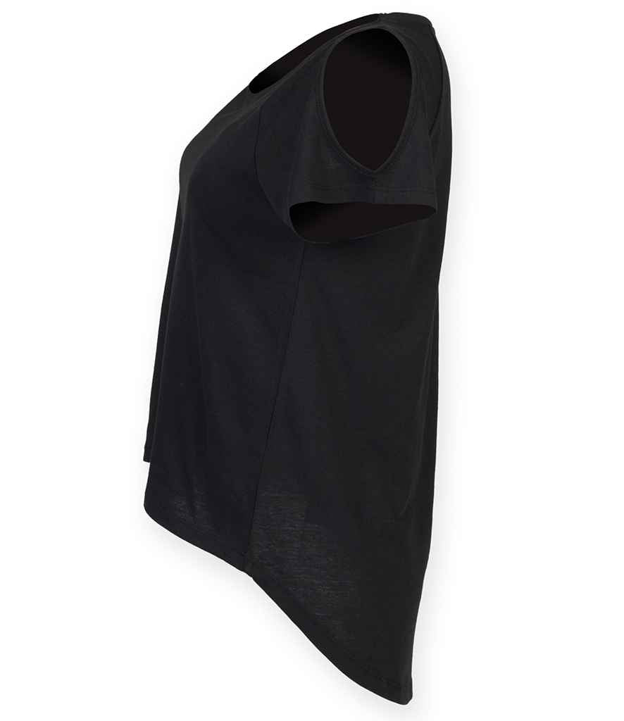 SF Clothing Ladies Drop Tail T-Shirt - Black