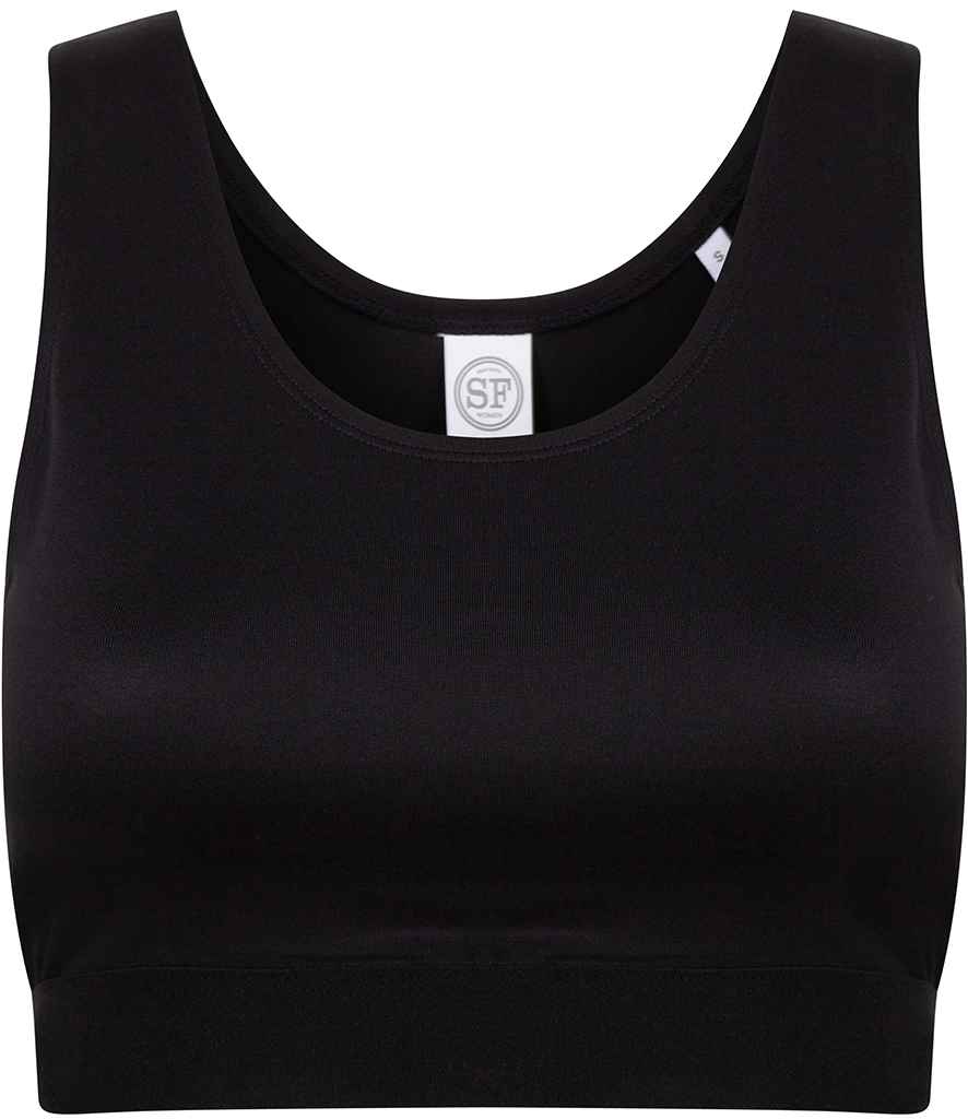 SF Clothing Ladies Fashion Crop Top - Black/Black