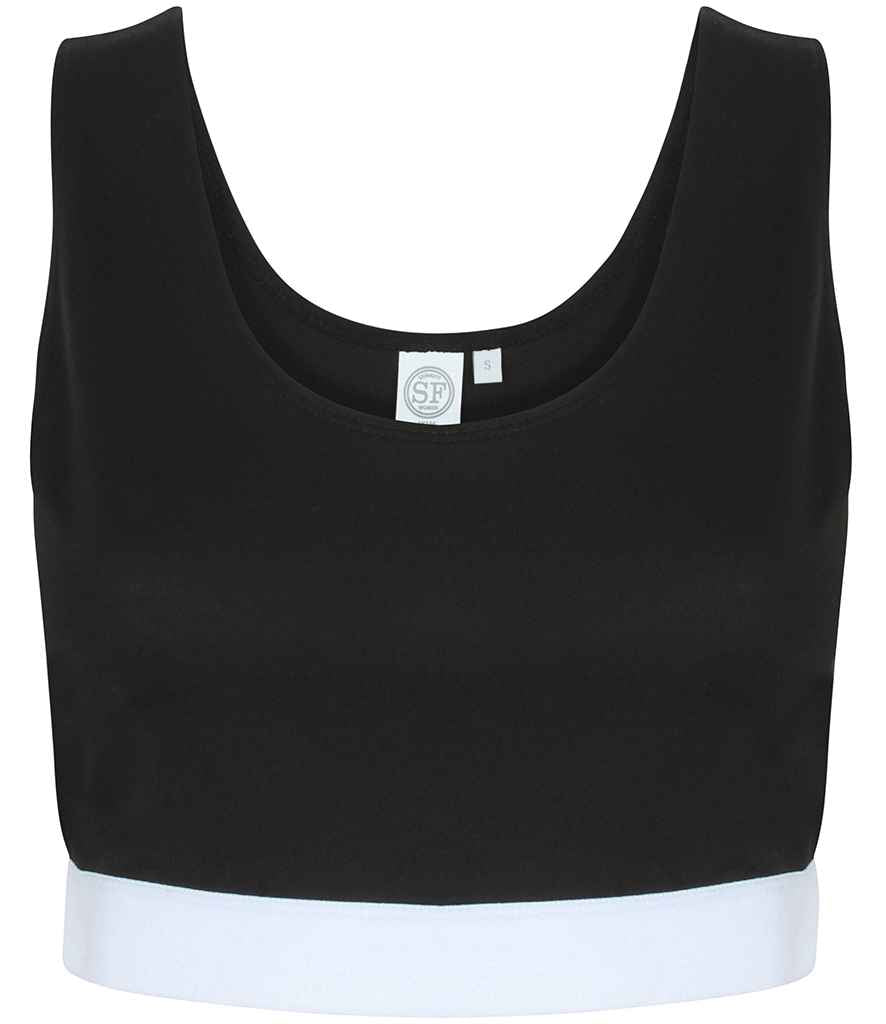 SF Clothing Ladies Fashion Crop Top - Black/White