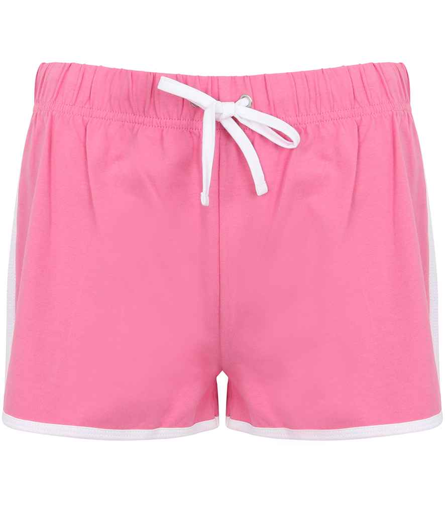 SF Clothing Ladies Retro Shorts - Bright Pink/White