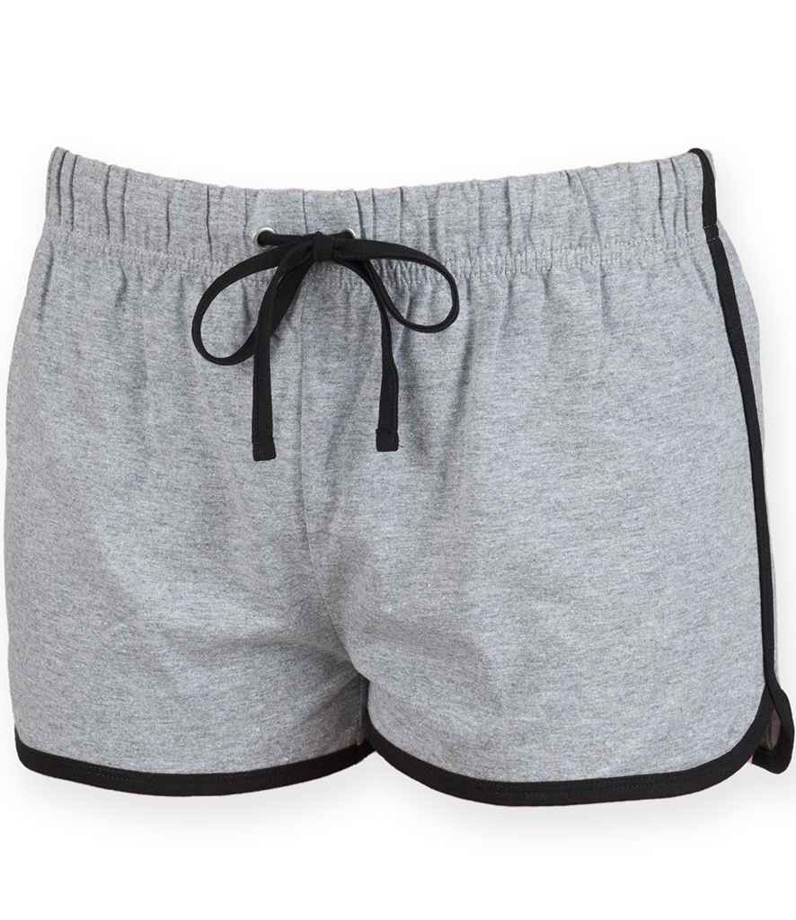 SF Clothing Ladies Retro Shorts - Heather Grey/Black