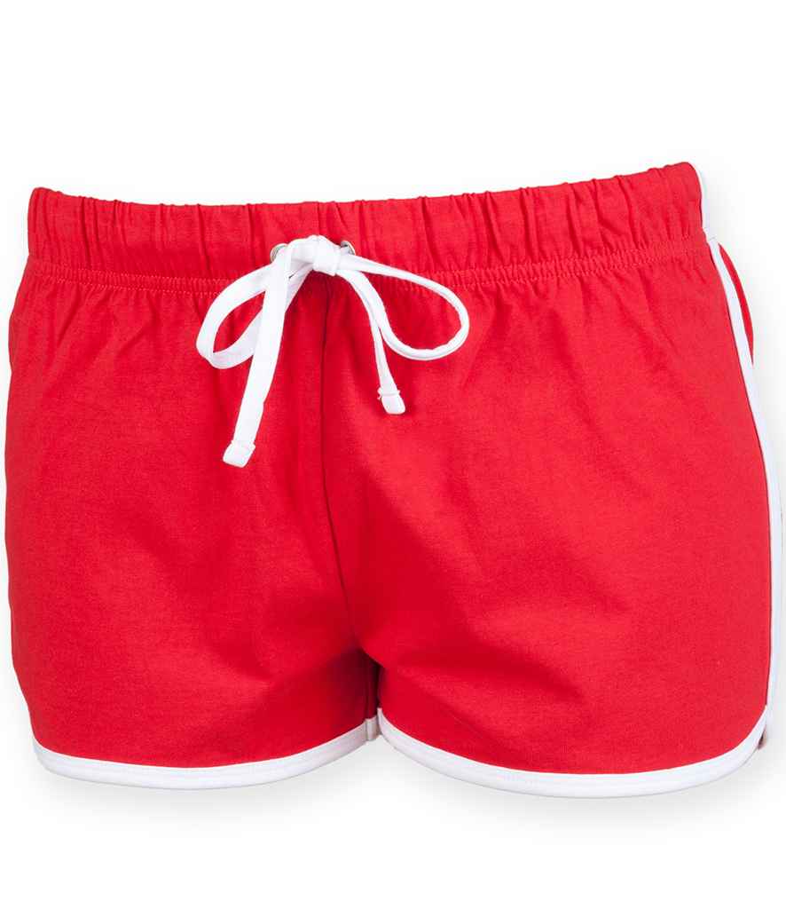 SF Clothing Ladies Retro Shorts - Red/White