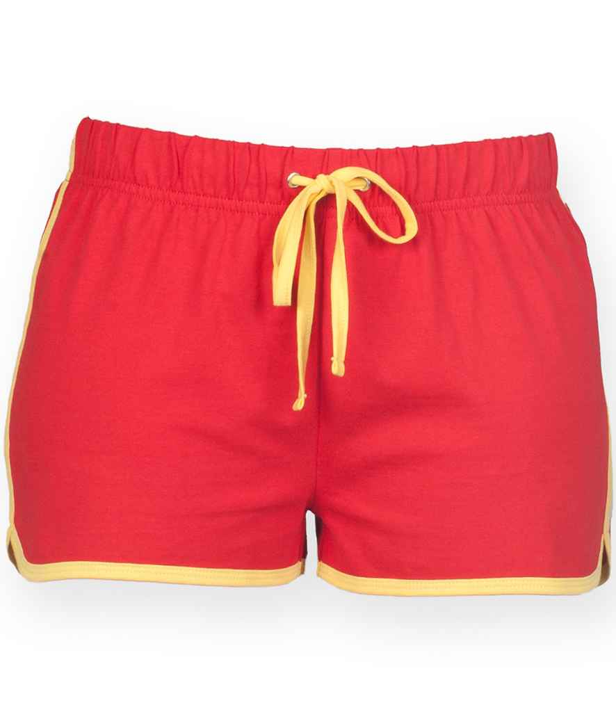 SF Clothing Ladies Retro Shorts - Red/Yellow