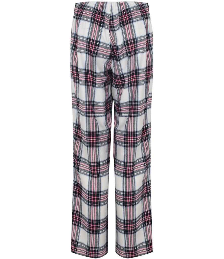 SF Clothing Ladies Tartan Lounge Pants - White/Pink