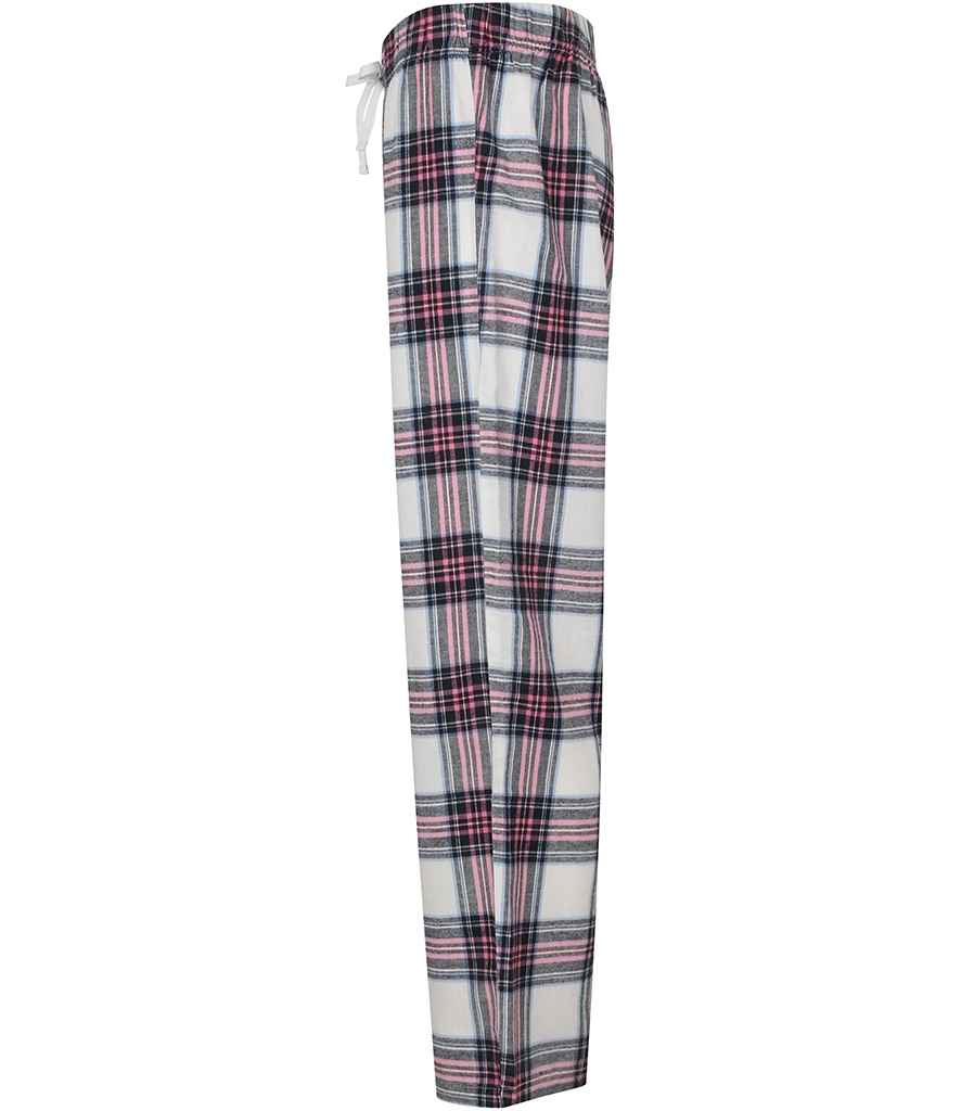 SF Clothing Ladies Tartan Lounge Pants - White/Pink