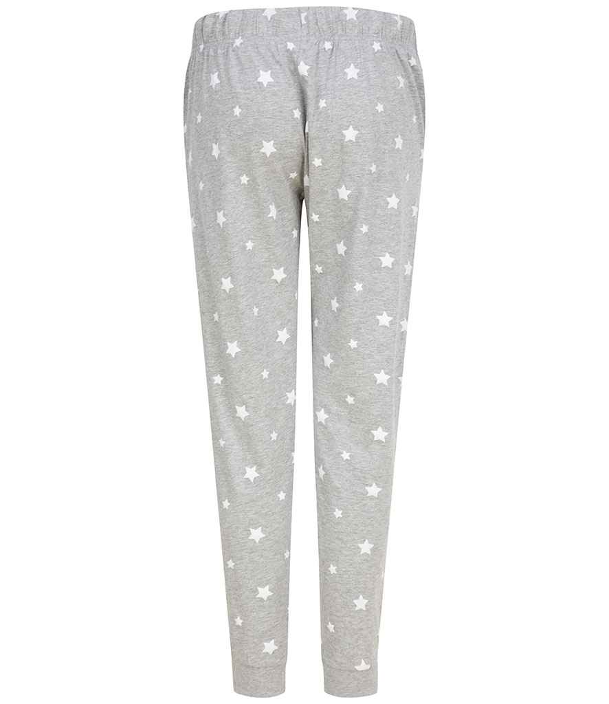 SF Clothing Ladies Lounge Pants - Heather Grey/White Stars