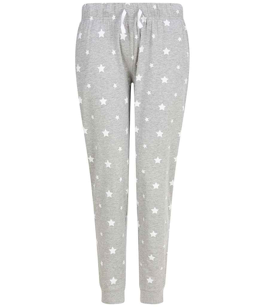 SF Clothing Ladies Lounge Pants - Heather Grey/White Stars