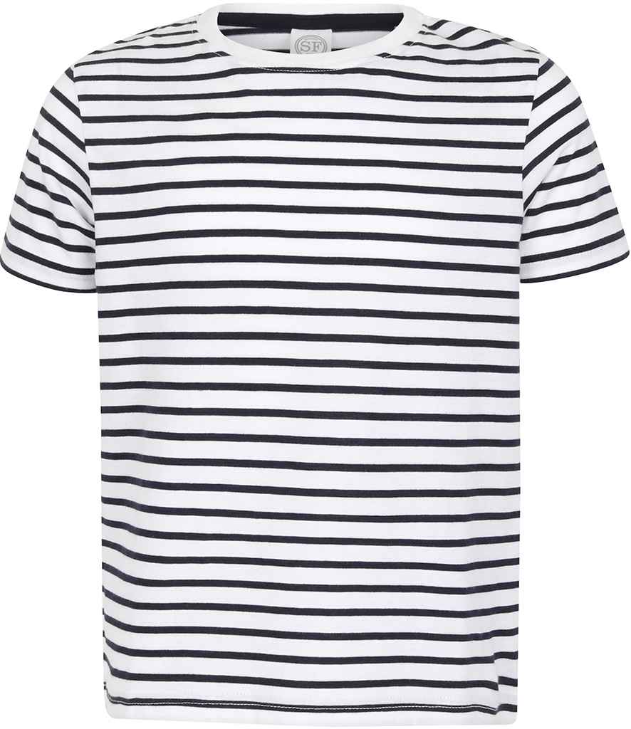 SF Clothing Kids Striped T-Shirt - White/Oxford Navy