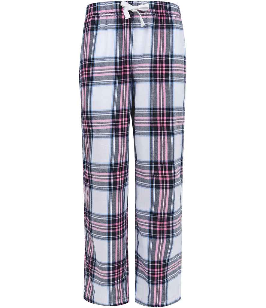 SF Clothing Kids Tartan Lounge Pants - White/Pink