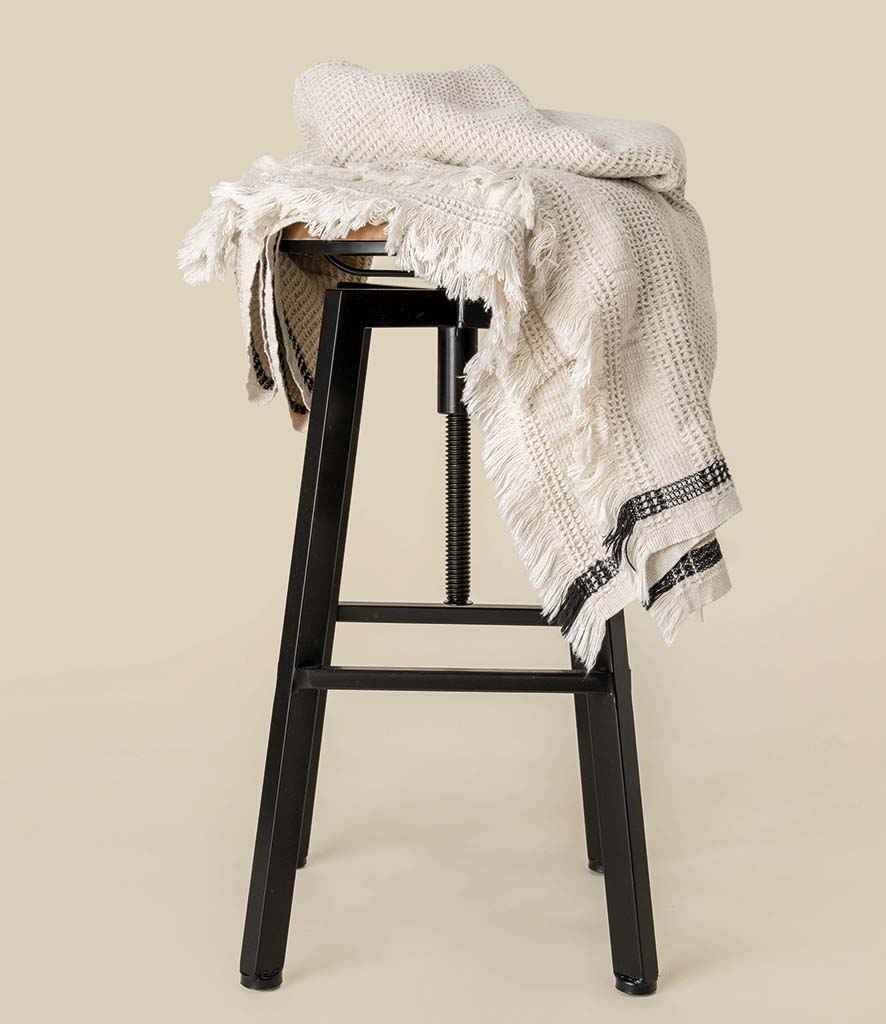 Spasso Honeycomb Striped Plaid Fouta - Pampa Beige