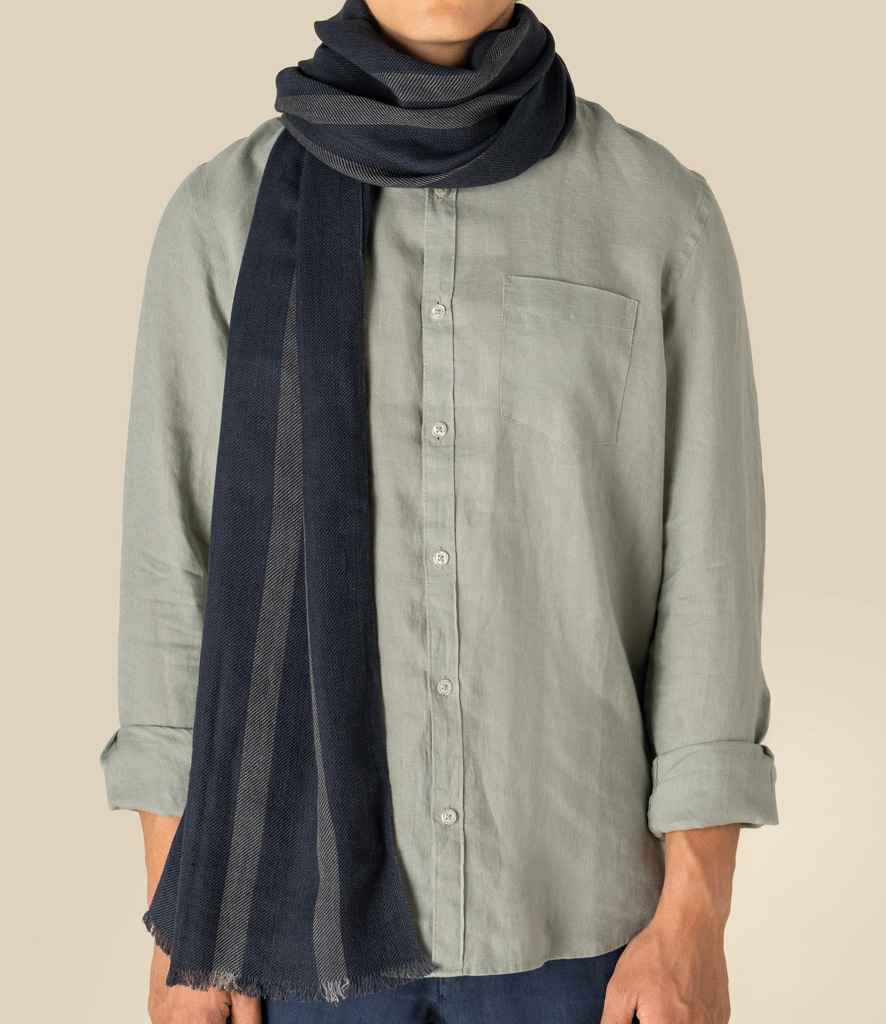 Spasso Twill Striped Scarf - Marine Twill Stripe