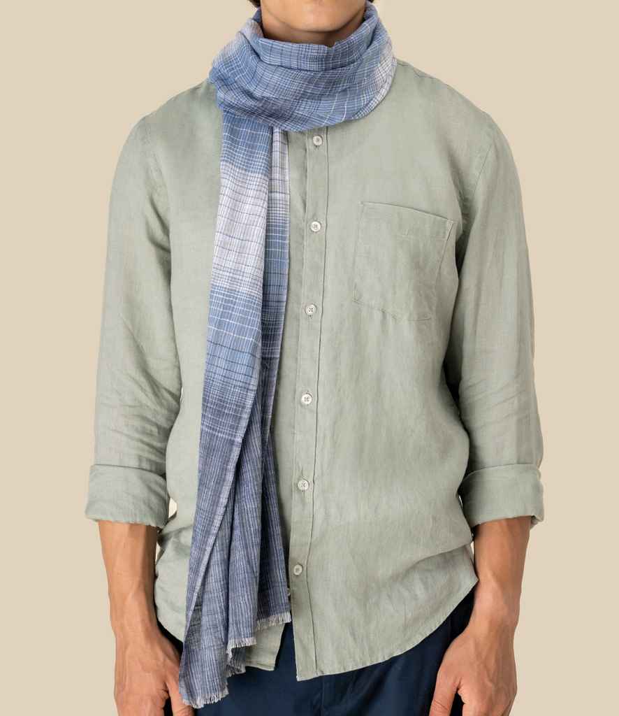 Spasso Blue Classic Check Scarf - Blue Classic Check